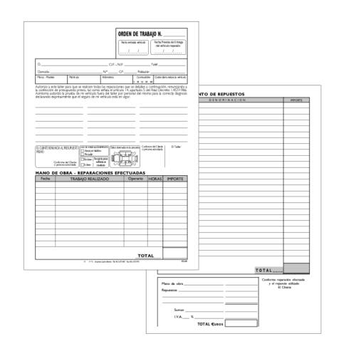 formato para orden de trabajo